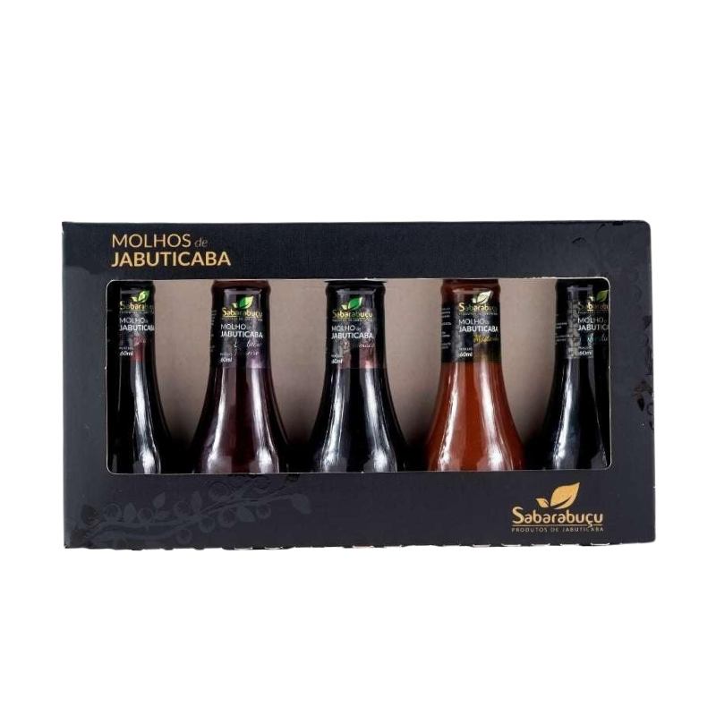 Kit com 5 Miniaturas de Molhos de Jabuticaba 60ml cada