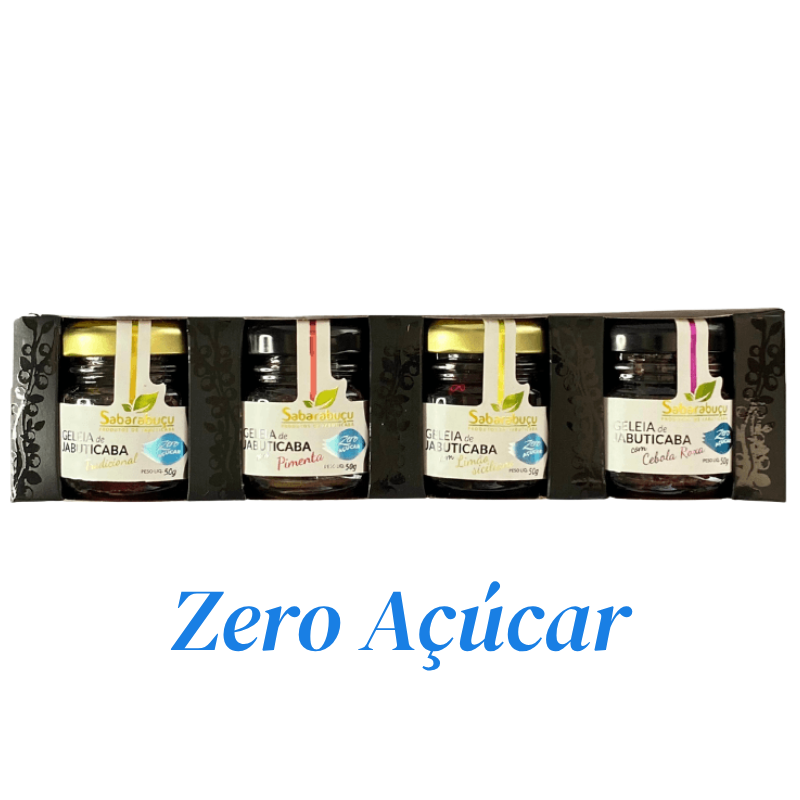 Kit com 4 Miniaturas de Geleias de Jabuticaba Zero Açúcar 50g cada
