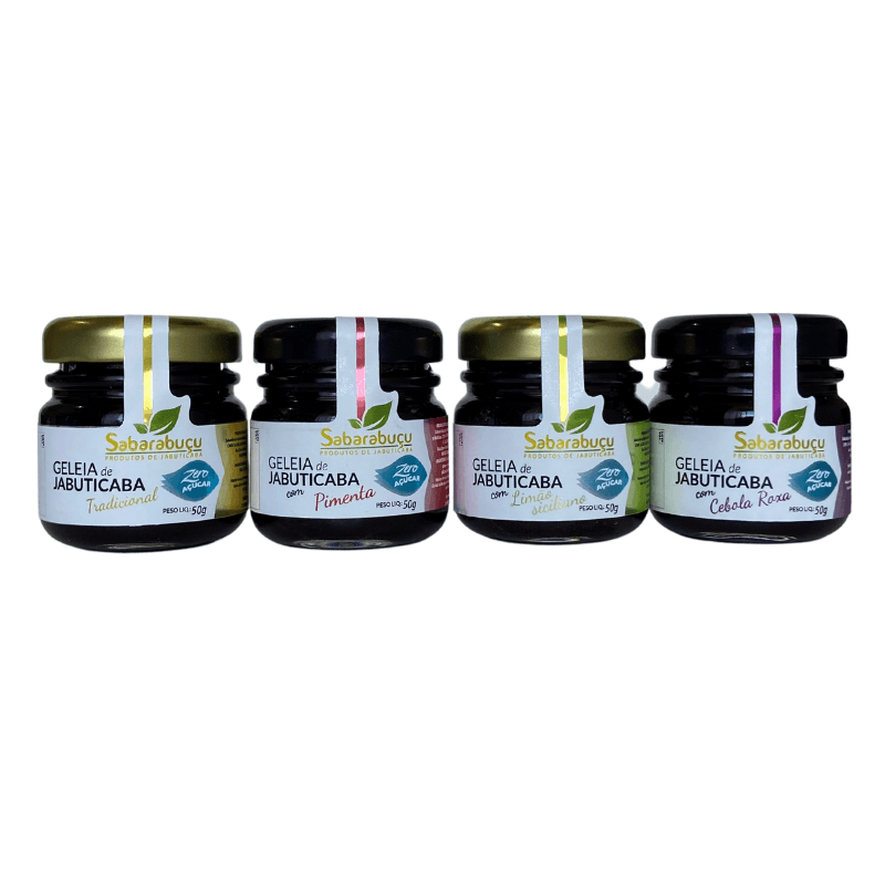 Kit com 4 Miniaturas de Geleias de Jabuticaba Zero Açúcar 50g - Sabarabuçu