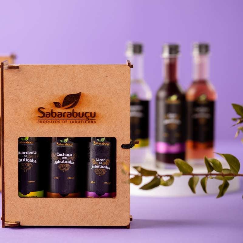 Kit com 3 Miniaturas de Bebidas de Jabuticaba 50ml - Sabarabuçu