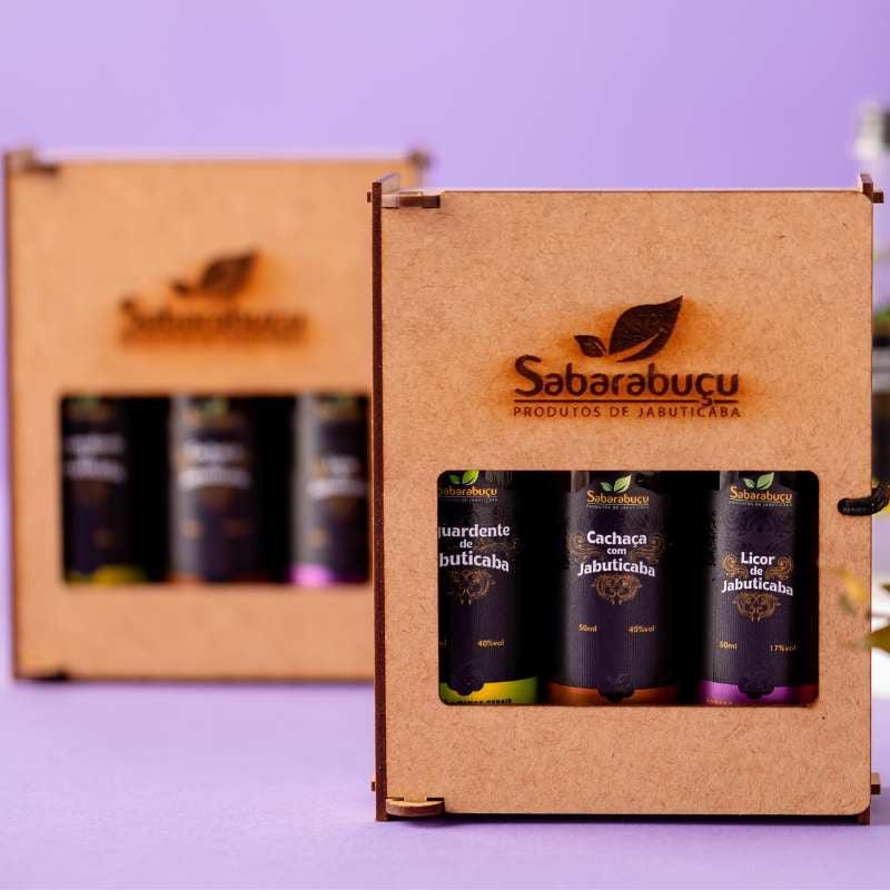 Kit com 3 Miniaturas de Bebidas de Jabuticaba 50ml - Sabarabuçu